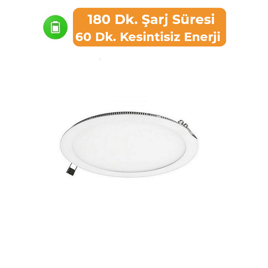 FORLIFE FL-2039 KP - 6 Watt  Acil Aydınlatma Kitli Sıva Altı Yuvarlak LED Panel Armatür