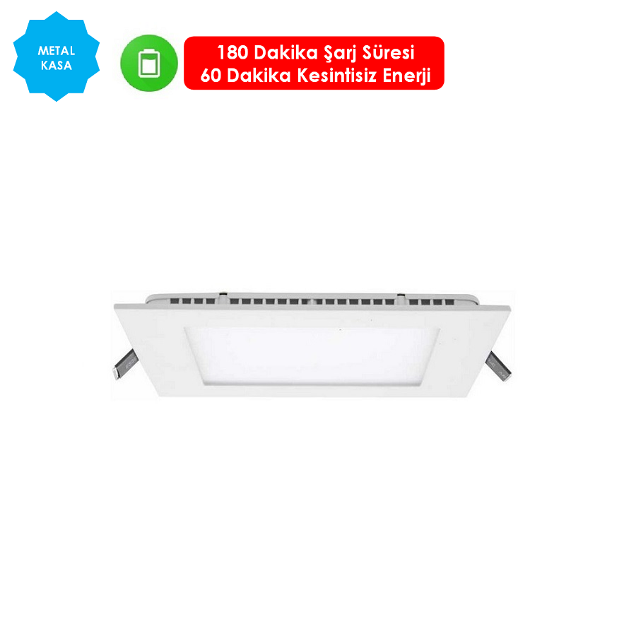 FORLIFE FL-2041-K KP - 18 Watt Acil Aydınlatma Kitli Sıva Altı Kare LED Panel Armatür