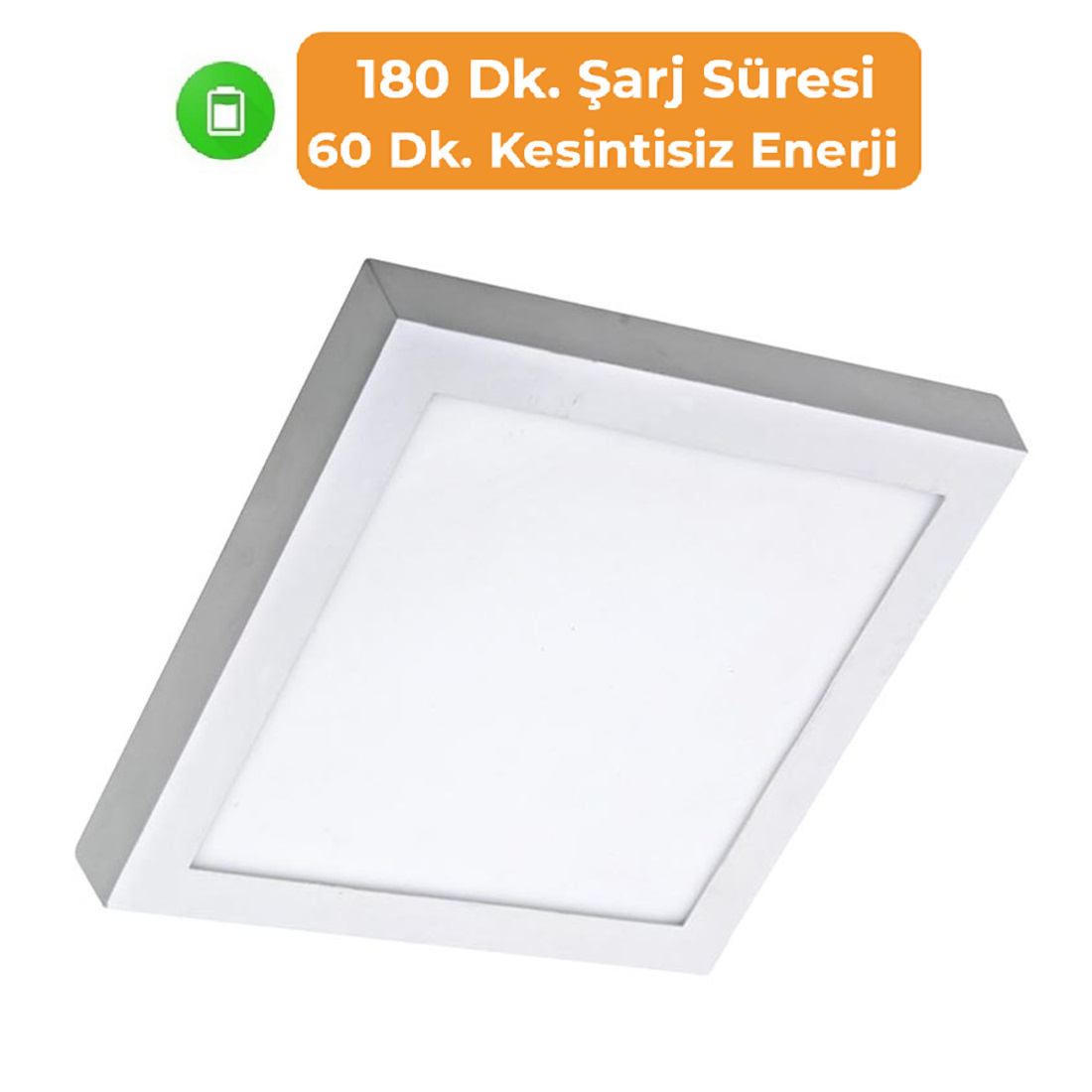 FORLIFE FL-2207 KP - 24 Watt Acil Aydınlatma Kitli Sıva Üstü Kare LED Panel Armatür