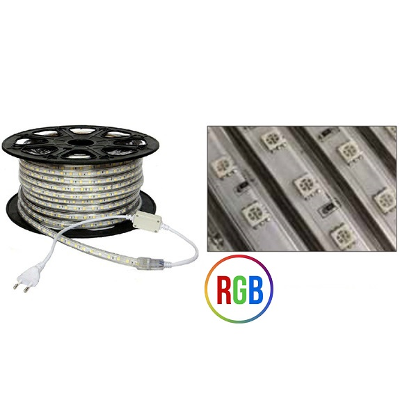 FORLIFE FL-5064 - 220 Volt Dış Mekân Üç Çipli 5050 SMD LED RGB LED Hortum (100 metre)