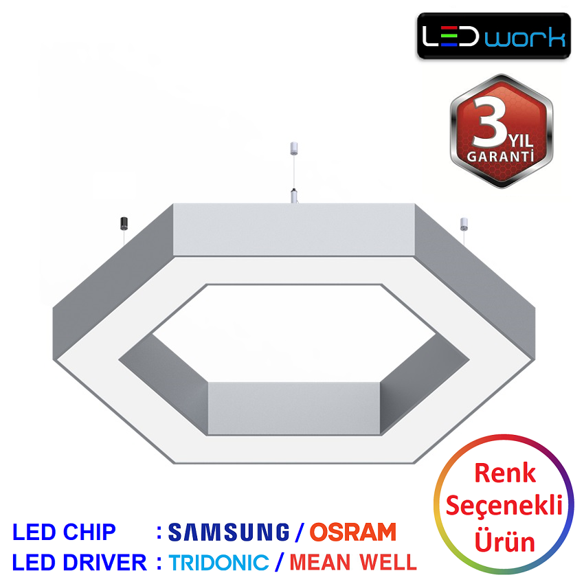 LW-Hexarem-01 - Dekoratif LED Sarkıt/Sıva Üstü LED Armatür