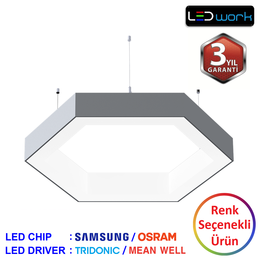 LW-Hexarem-02 - Dekoratif LED Sarkıt/Sıva Üstü LED Armatür