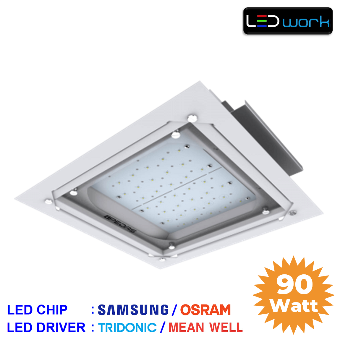 LW-LKSA-01-90 - 90 Watt Sıva Altı LED Kanopi Armatür