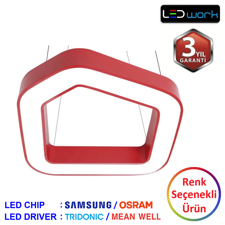 LW-Pentago-01 - Dekoratif LED Sarkıt/Sıva Üstü LED Armatür