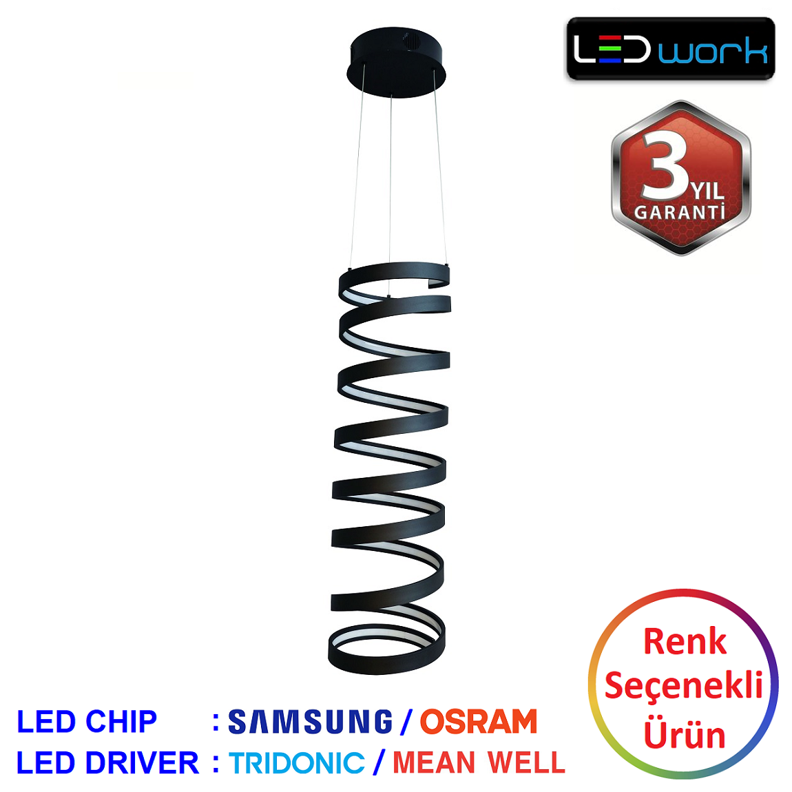 LW-Spiral-01 - Dekoratif LED Sarkıt