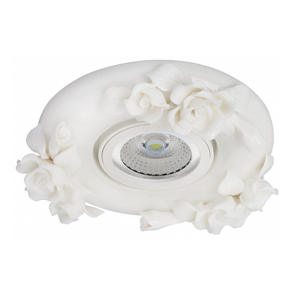 goldX ZE655-WH - Sıva Altı - Gül Desenli Porselen LED Spot Kasası