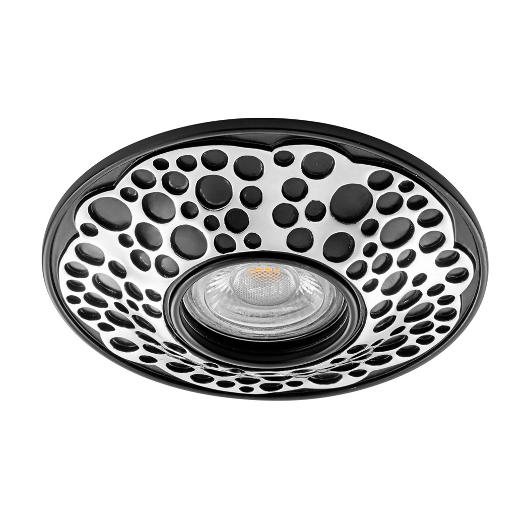 goldX ZE690-BK - Desenli Sıva Altı LED Spot Kasası